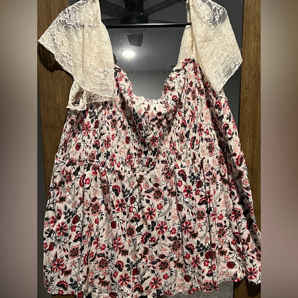 Floral peasant blouse.